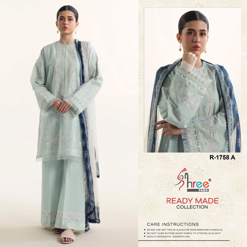 Shree R 1758 Cambric Cotton Ready Made Pakistani Salwar Suits