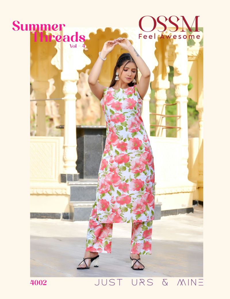 Ossm Summer Threads Vol 4 Cotton Printed Co Ord Set Collection