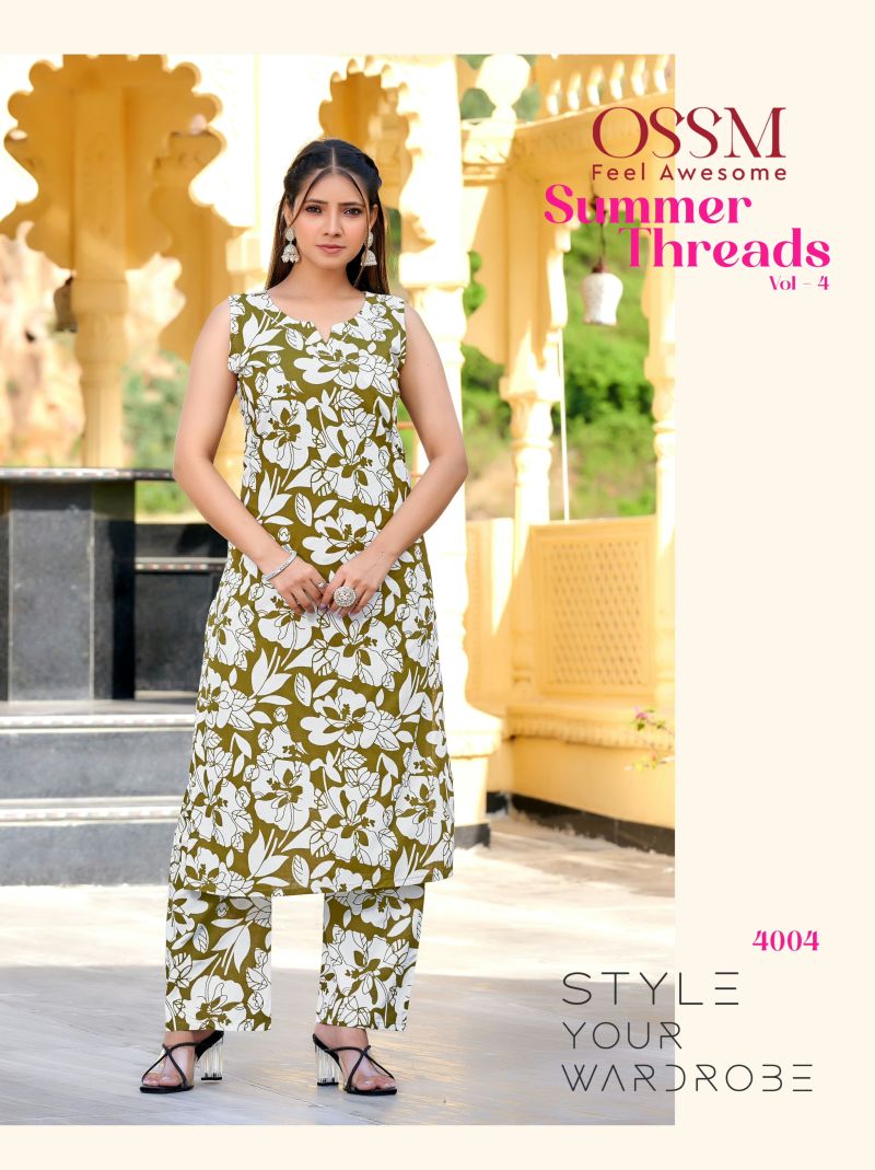 Ossm Summer Threads Vol 4 Cotton Printed Co Ord Set Collection