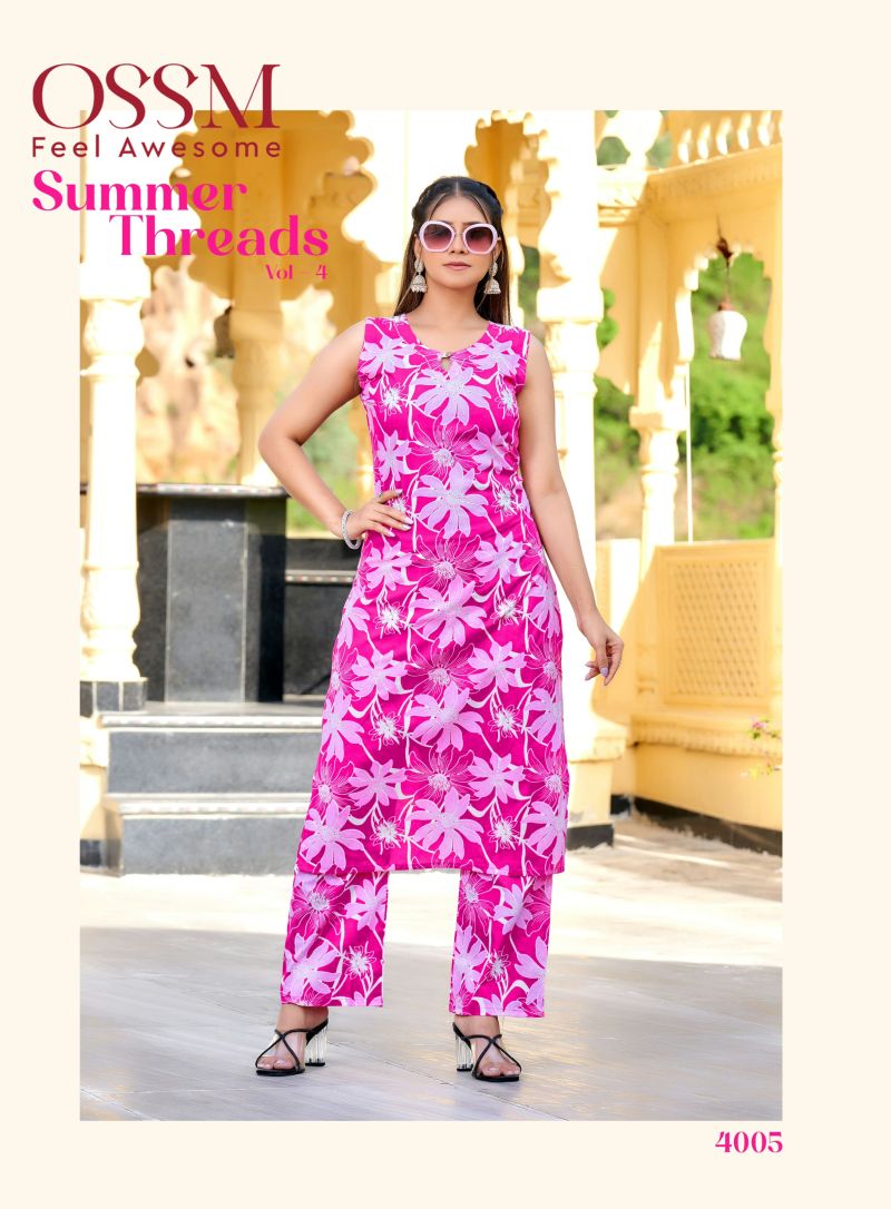 Ossm Summer Threads Vol 4 Cotton Printed Co Ord Set Collection