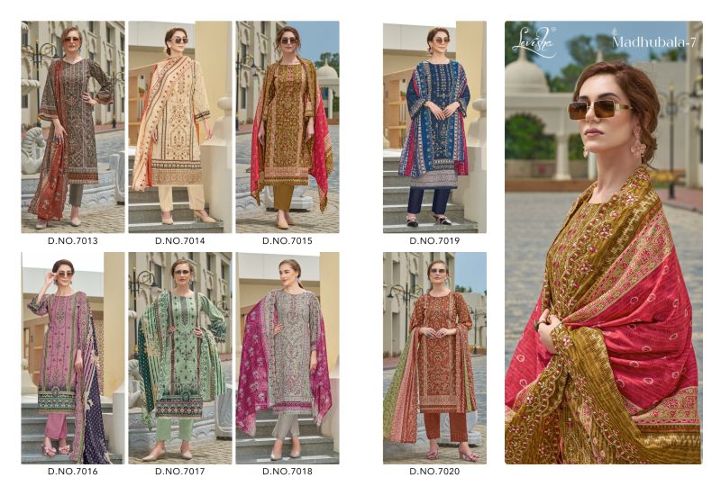 Levisha Madhubala 7 Lawn Cotton Printed Dress Material Collection