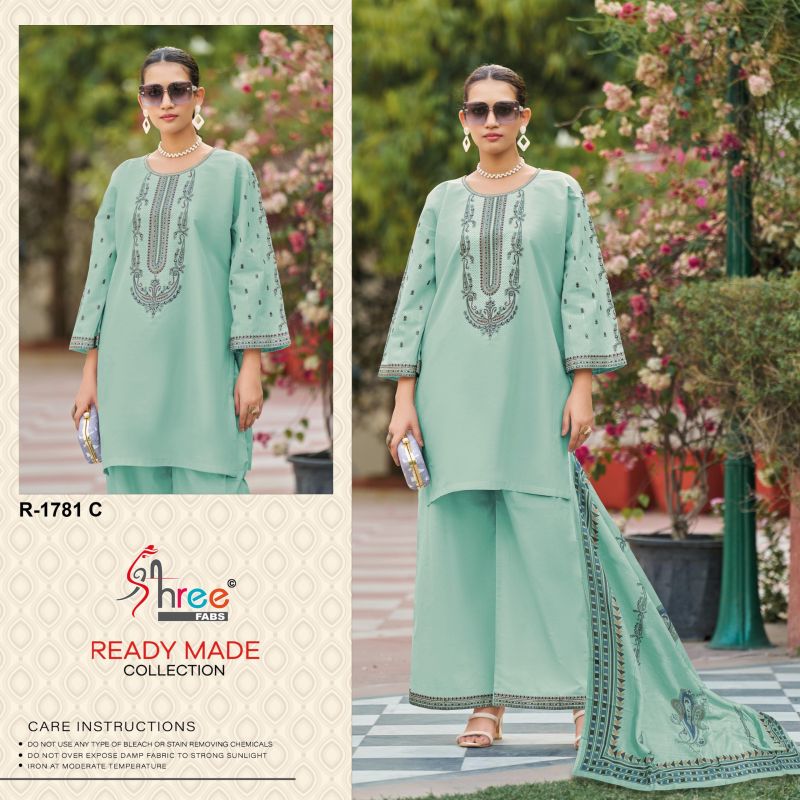 Shree R 1781 Cambric Cotton Ready Made Pakistani Salwar Suits
