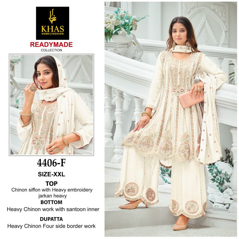 Khas 4406 D To F Chinon Ready Made Pakistani Suits Collection