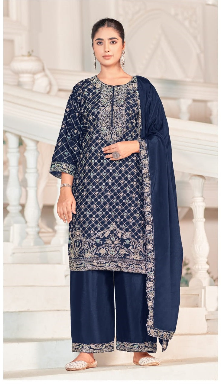 Khas 4449 Chinon Silk Ready Made Pakistani Suits Collection