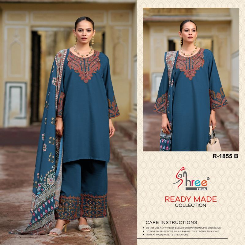 Shree R 1855 Cambric Cotton Ready Made Pakistani Salwar Suits