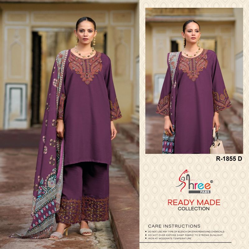 Shree R 1855 Cambric Cotton Ready Made Pakistani Salwar Suits