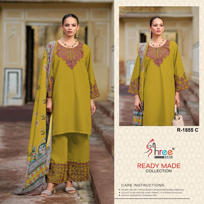 Shree R 1855 Cambric Cotton Ready Made Pakistani Salwar Suits