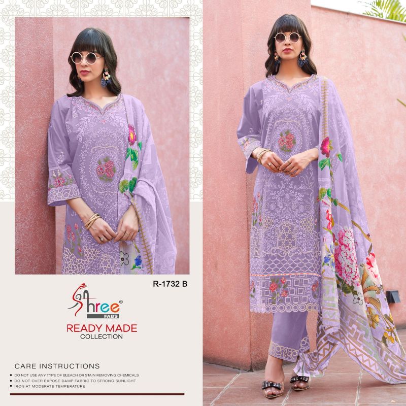 Shree R 1732 Cambric Cotton Ready Made Pakistani Salwar Suits