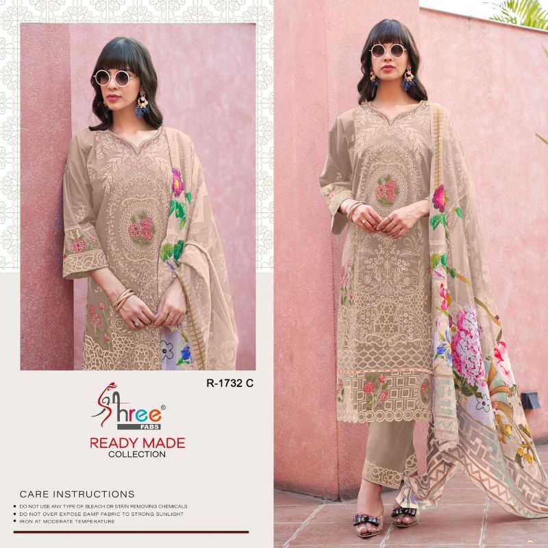 Shree R 1732 Cambric Cotton Ready Made Pakistani Salwar Suits