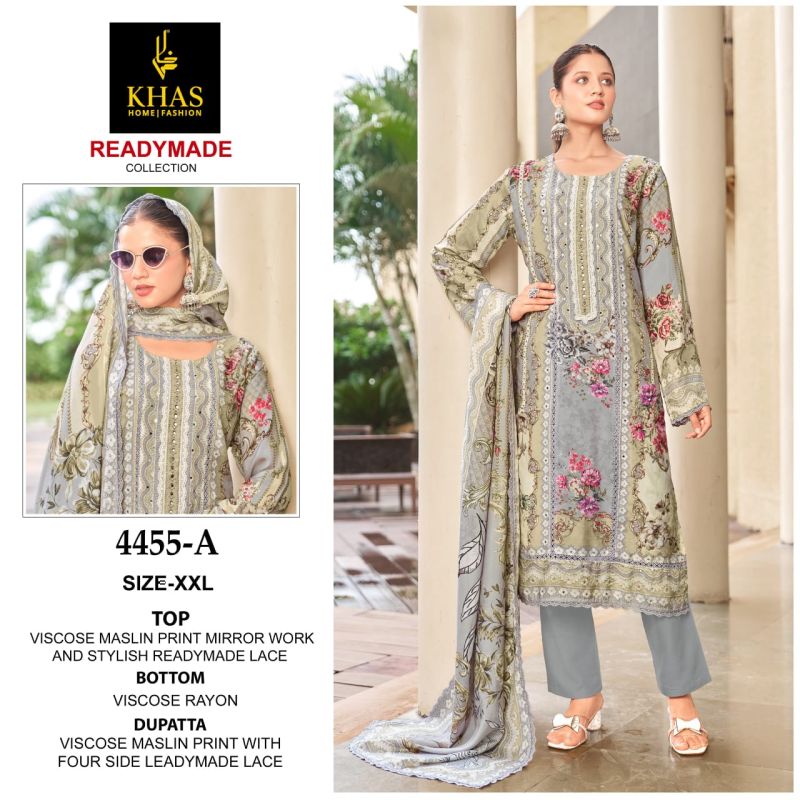Khas 4455 Viscose Maslin Ready Made Pakistani Suits Collection