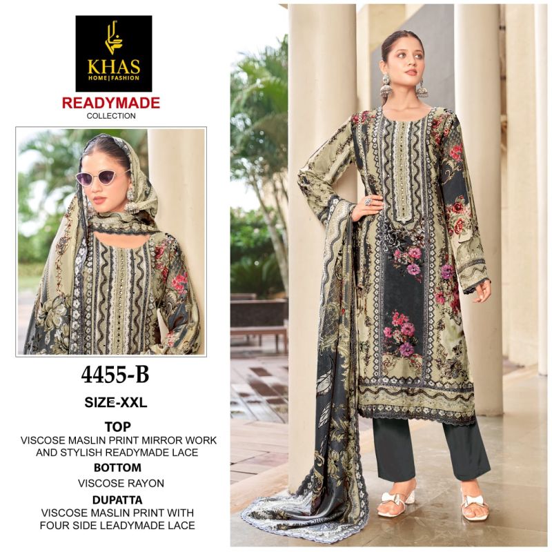 Khas 4455 Viscose Maslin Ready Made Pakistani Suits Collection
