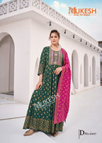 Mukesh Rang Leela Rayon Gown With Dupatta Collection