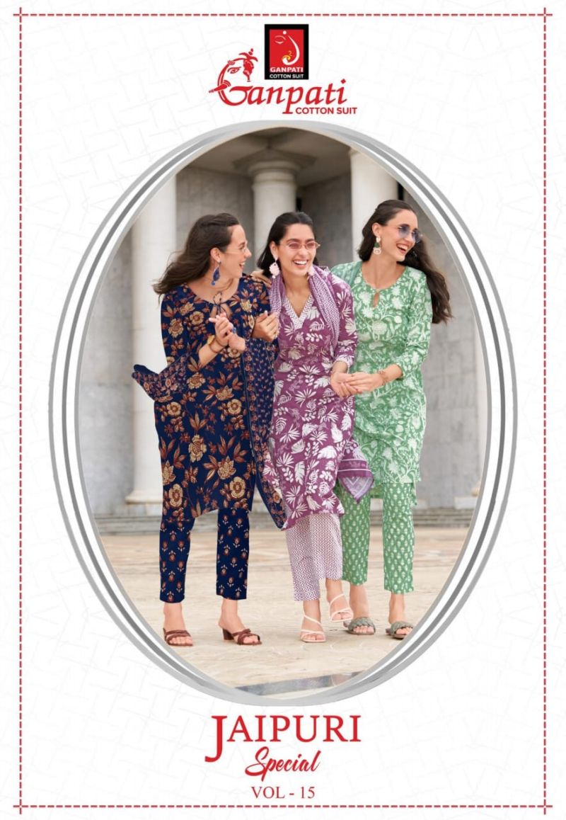Ganpati Jaipuri Special Vol 15 Readymade Cotton Printed Collection