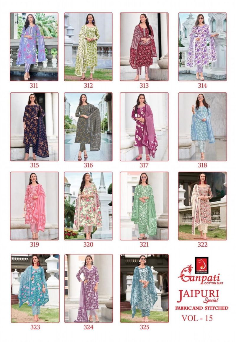 Ganpati Jaipuri Special Vol 15 Readymade Cotton Printed Collection