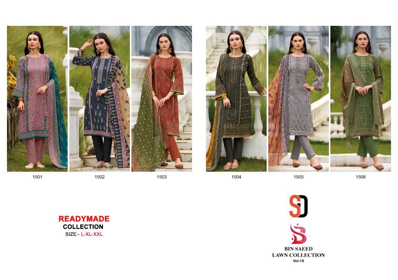 Shraddha Bin Saeed Lawn Collection Vol 15 Readymade Suit Collection