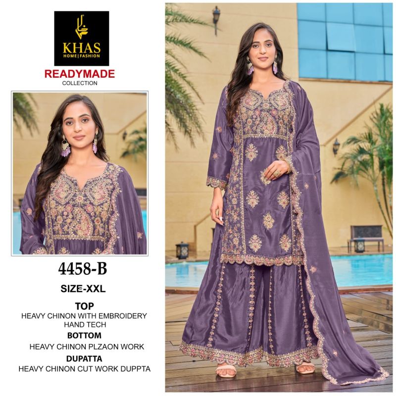 Khas 4458 Chinon Embroidered Ready Made Pakistani Suits