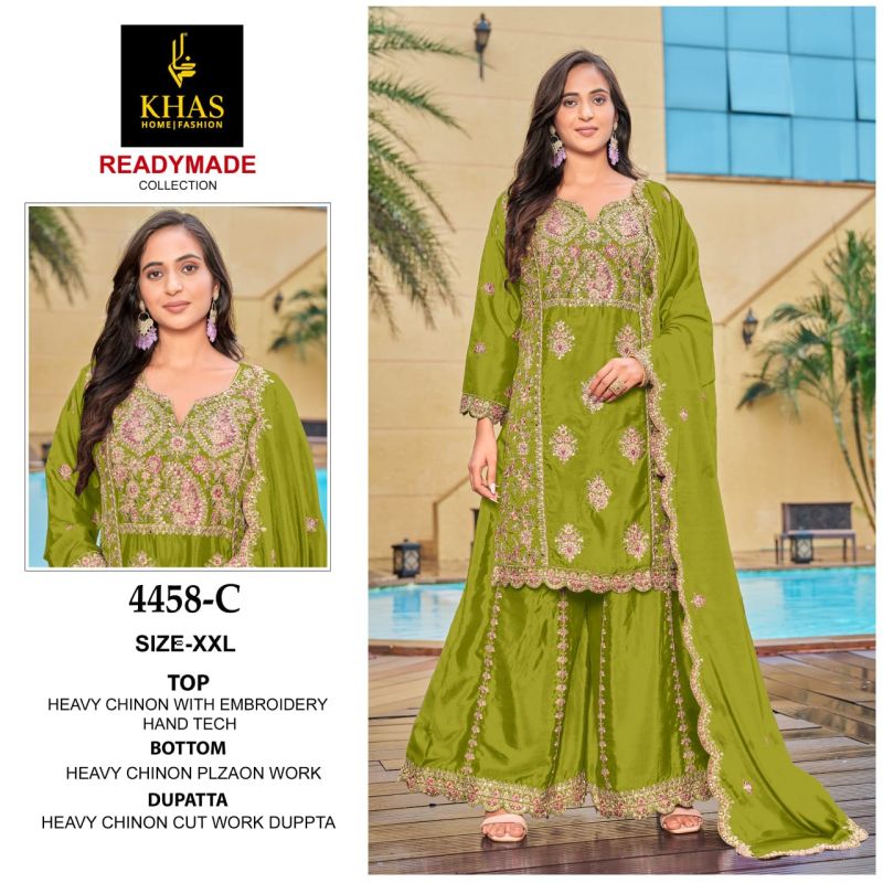 Khas 4458 Chinon Embroidered Ready Made Pakistani Suits