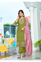 Ossm Mahek Vol 2 Roman Shimmer Kurti Bottom With Dupatta