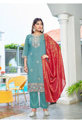 Ossm Mahek Vol 2 Roman Shimmer Kurti Bottom With Dupatta