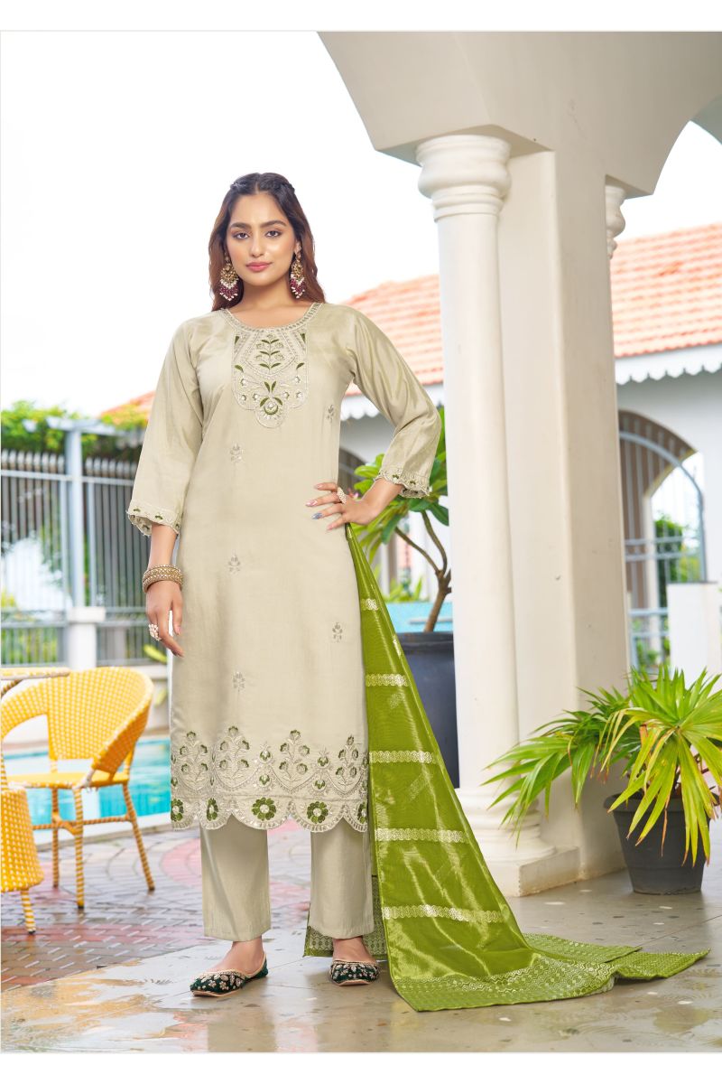 Ossm Mahek Vol 2 Roman Shimmer Kurti Bottom With Dupatta