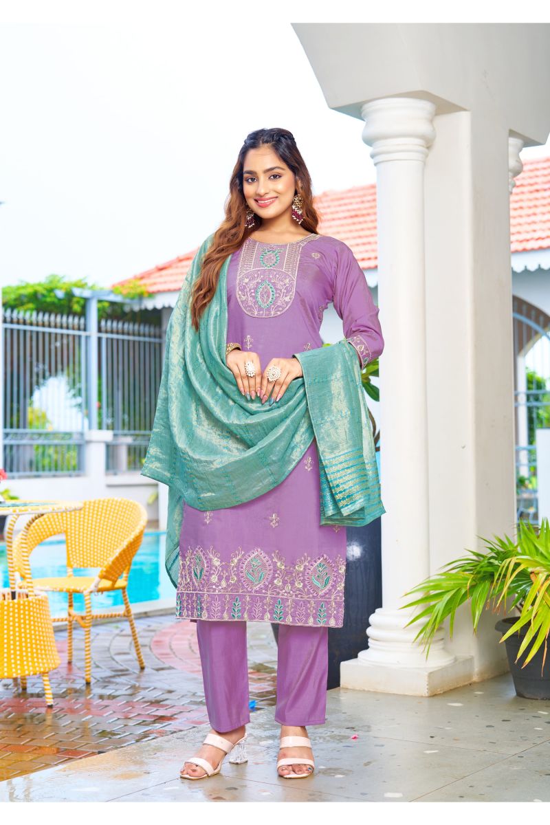 Ossm Mahek Vol 2 Roman Shimmer Kurti Bottom With Dupatta