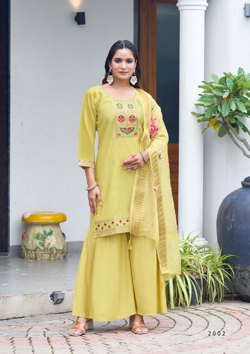 Ossm Mannat Sharara Vol 2 Viscose Roman Silk Readymade Collection