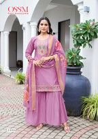 Ossm Mannat Sharara Vol 2 Viscose Roman Silk Readymade Collection