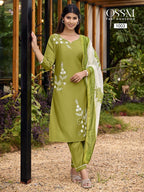Ossm Noor 1001 Series Viscose Vatican Silk Kurti Bottom With Dupatta