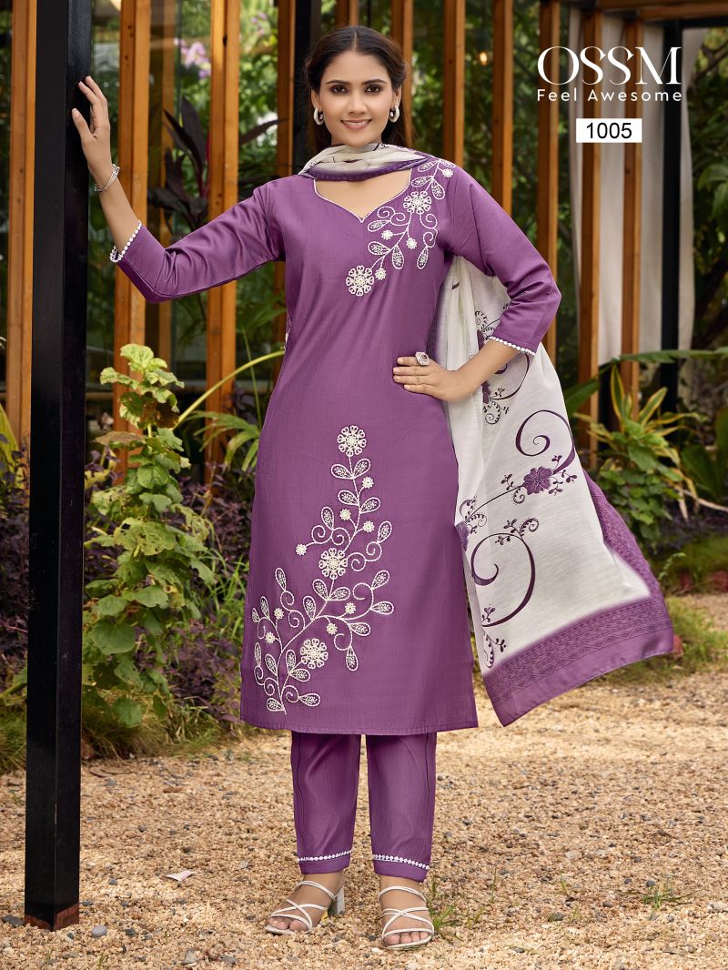 Ossm Noor 1001 Series Viscose Vatican Silk Kurti Bottom With Dupatta