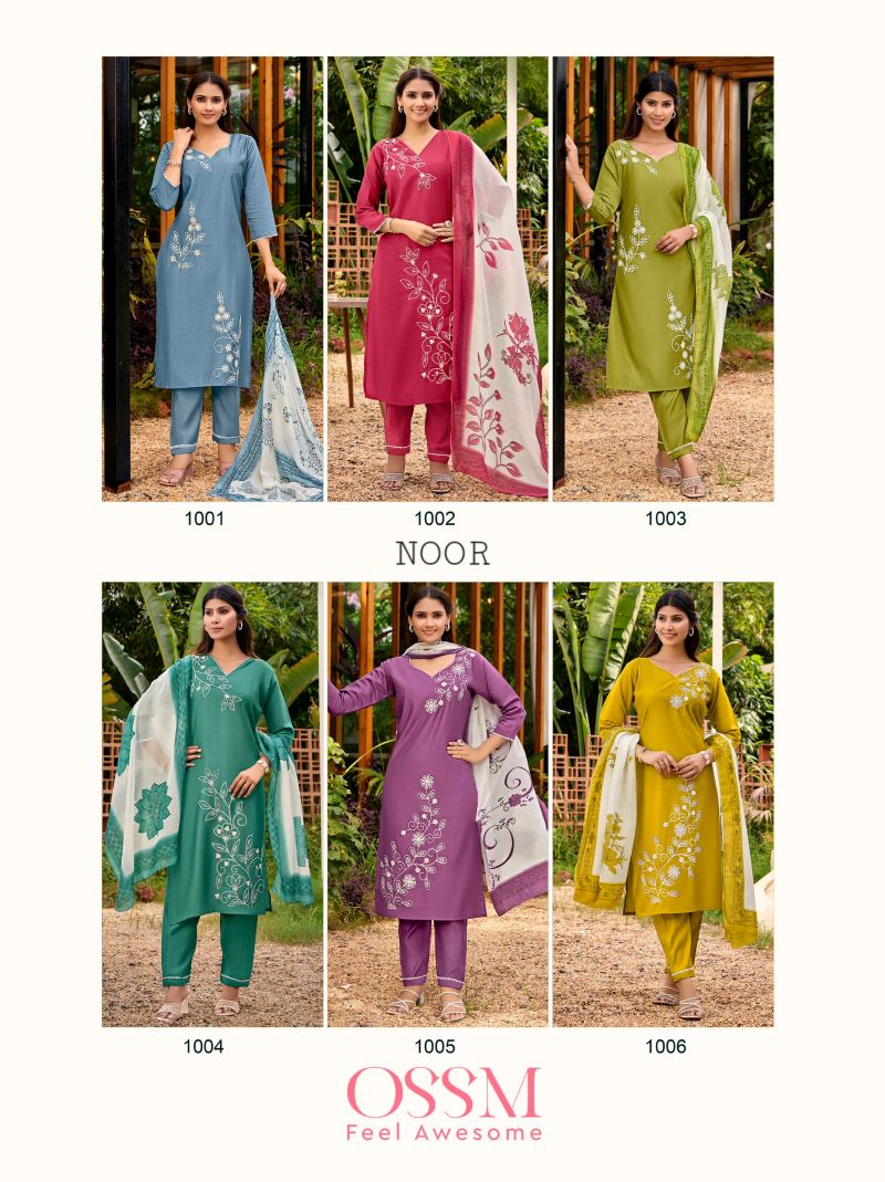 Ossm Noor 1001 Series Viscose Vatican Silk Kurti Bottom With Dupatta