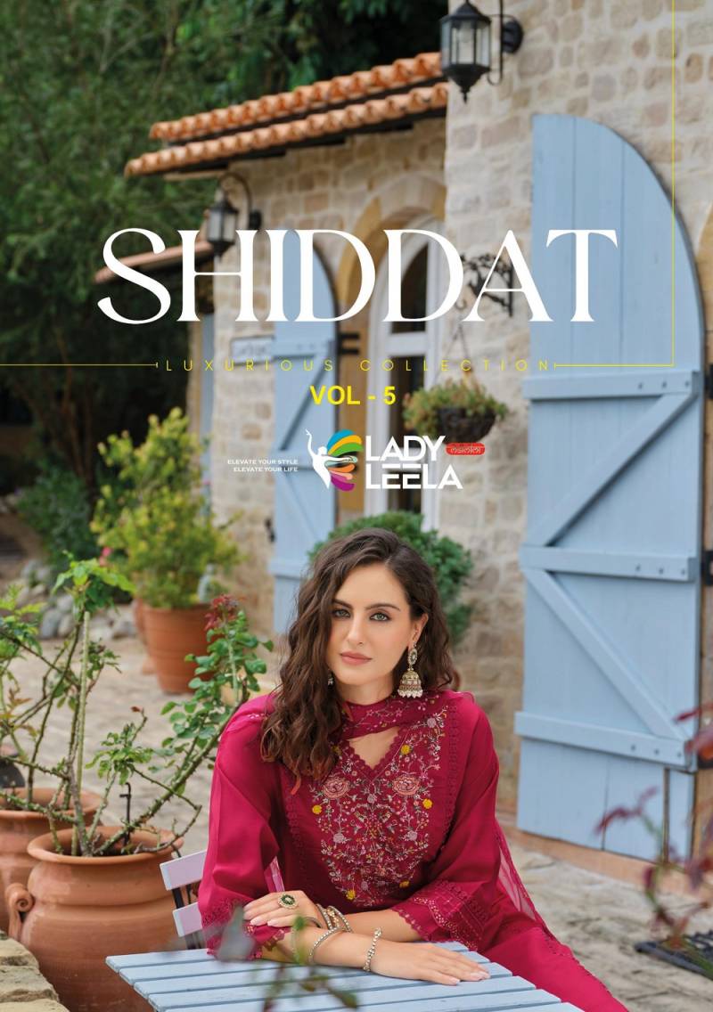 Lady Leela Shiddat Vol 5 Viscose Embroidered Kurti Bottom With Dupatta