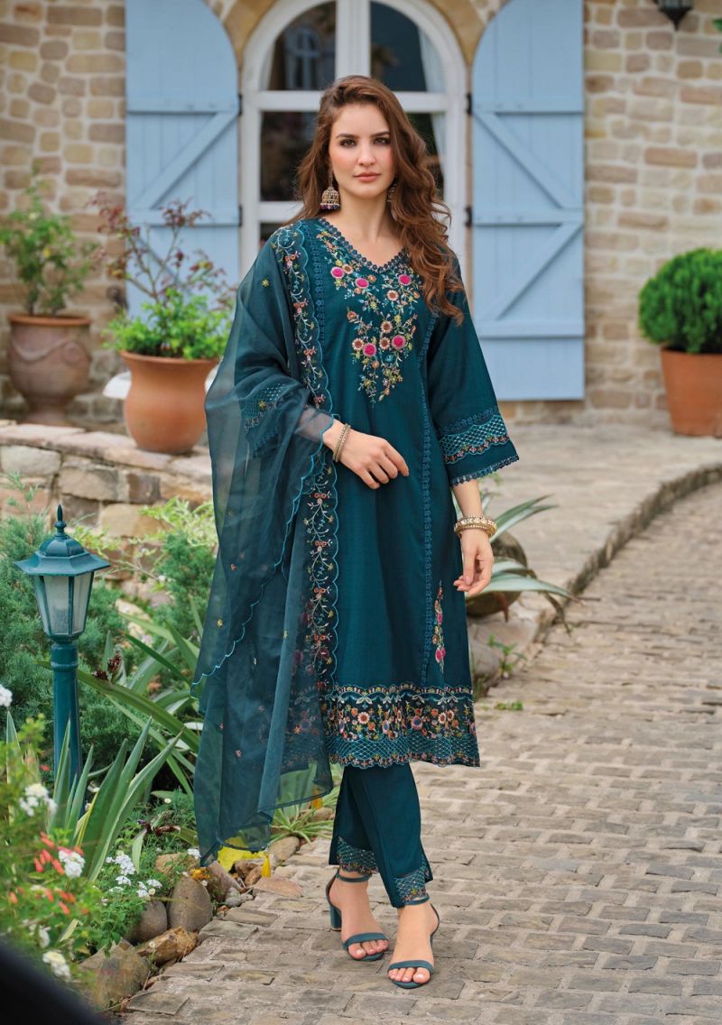 Lady Leela Shiddat Vol 5 Viscose Embroidered Kurti Bottom With Dupatta