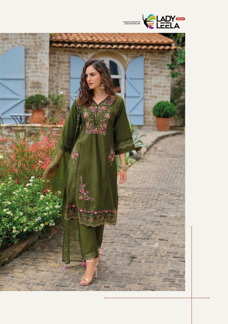 Lady Leela Shiddat Vol 5 Viscose Embroidered Kurti Bottom With Dupatta