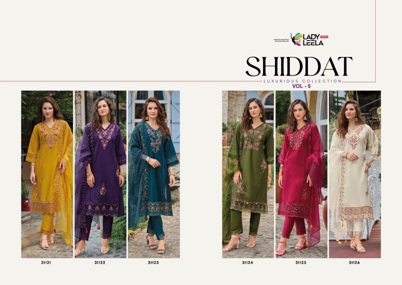 Lady Leela Shiddat Vol 5 Viscose Embroidered Kurti Bottom With Dupatta