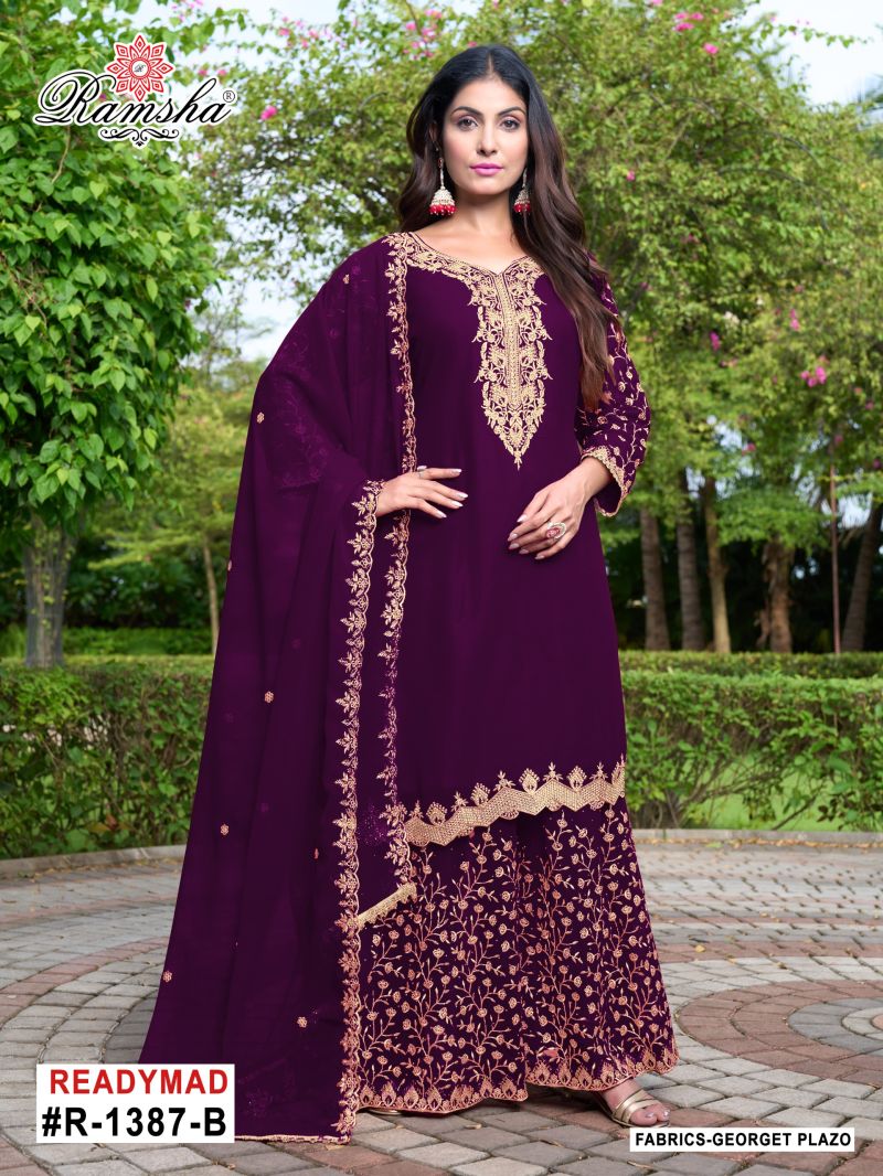 Ramsha R 1387 Nx Georgette Ready Made Salwar Suits