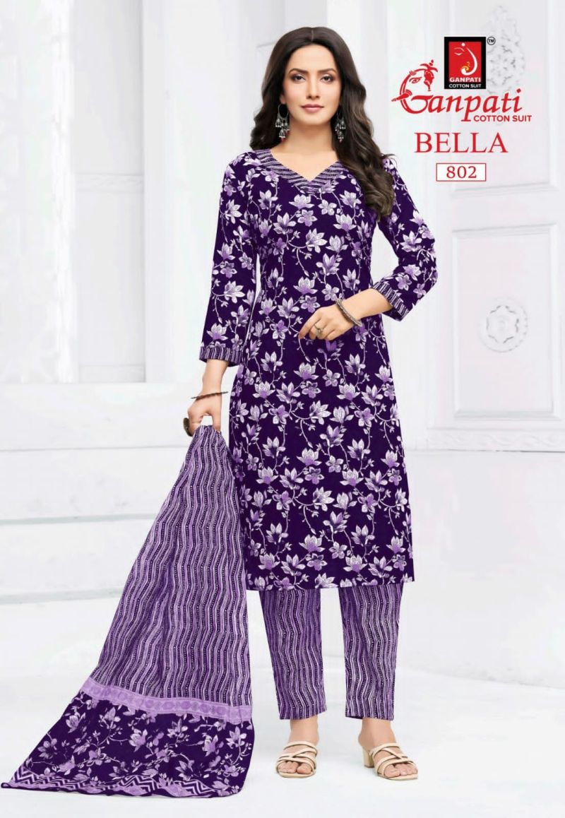 Ganpati Bella Vol 8 Readymade Cotton Printed Kurti Pant With Dupatta Collection