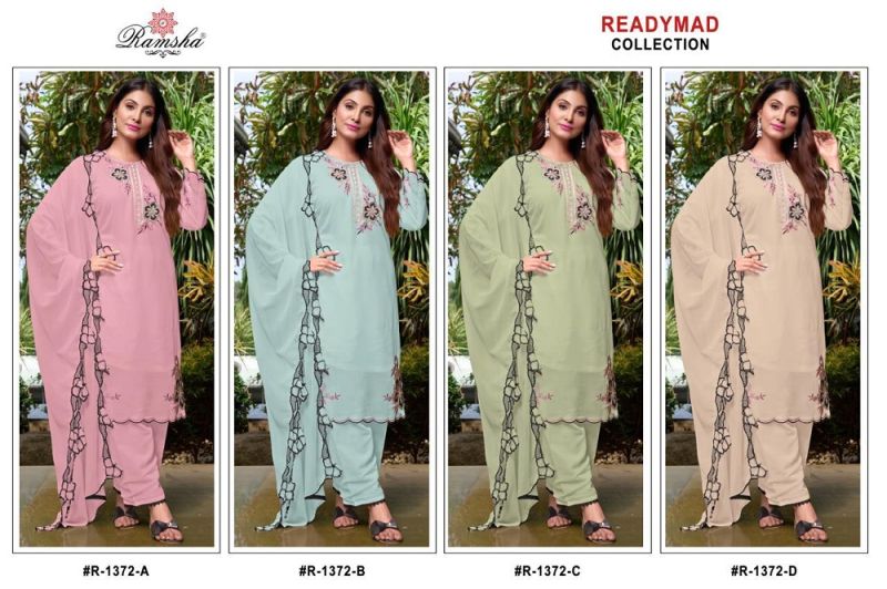 Ramsha R 1372 Nx Georgette Embroidered Ready Made Salwar Suits