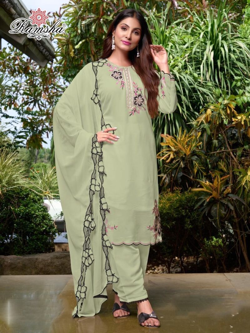 Ramsha R 1372 Nx Georgette Embroidered Ready Made Salwar Suits
