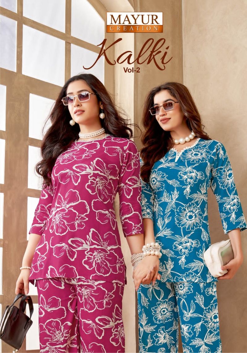 Mayur Kalki Vol 2 Rayon Printed Casual Wear Cord Set Collection