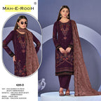 Mah E Rooh 4205 A To D Faux Georgette Designer Embroidered Suits