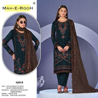 Mah E Rooh 4205 A To D Faux Georgette Designer Embroidered Suits