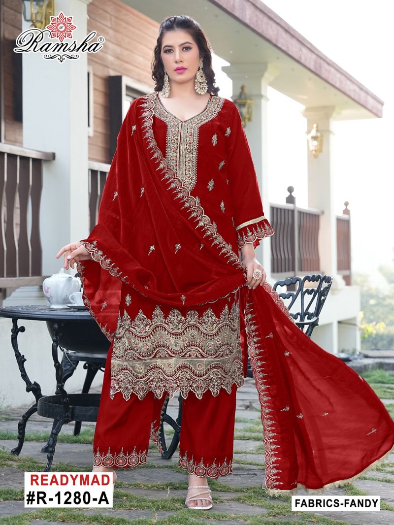 Ramsha R 1280 A To D Ready Made Salwar Suits Collection