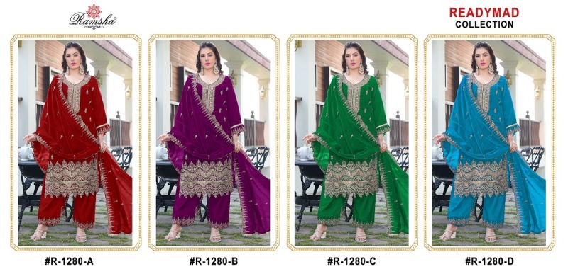 Ramsha R 1280 A To D Ready Made Salwar Suits Collection