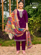 Ossm Pihu Roman Silk Kurti Bottom With Dupatta Collection