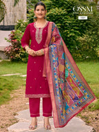 Ossm Pihu Roman Silk Kurti Bottom With Dupatta Collection