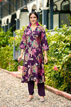 Ossm Rosy Vol 2 Vertican Discharge Printed Kurti With Bottom