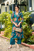 Ossm Rosy Vol 2 Vertican Discharge Printed Kurti With Bottom