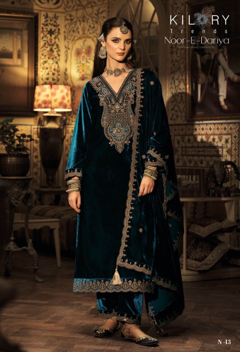 Kilory Noor E Dariya Velvet Embroidered Salwar Suit Collection