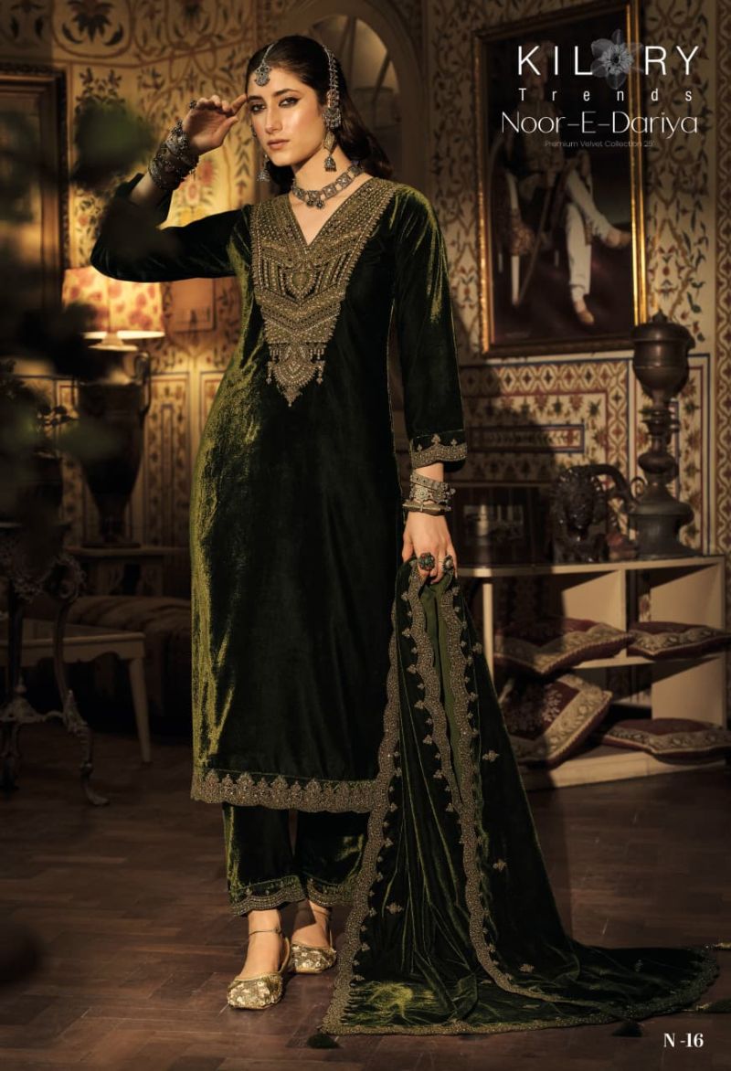 Kilory Noor E Dariya Velvet Embroidered Salwar Suit Collection