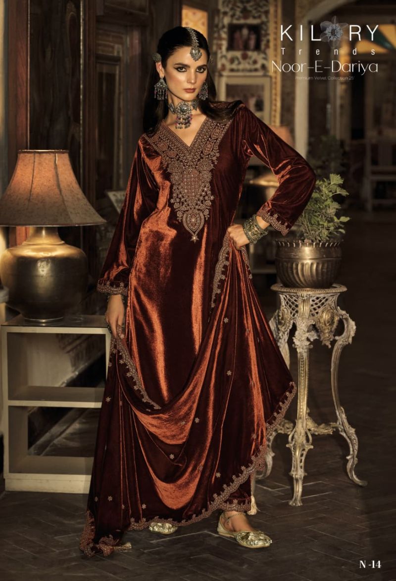 Kilory Noor E Dariya Velvet Embroidered Salwar Suit Collection